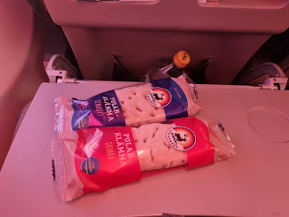 Morgonfika ombord på flighten hem