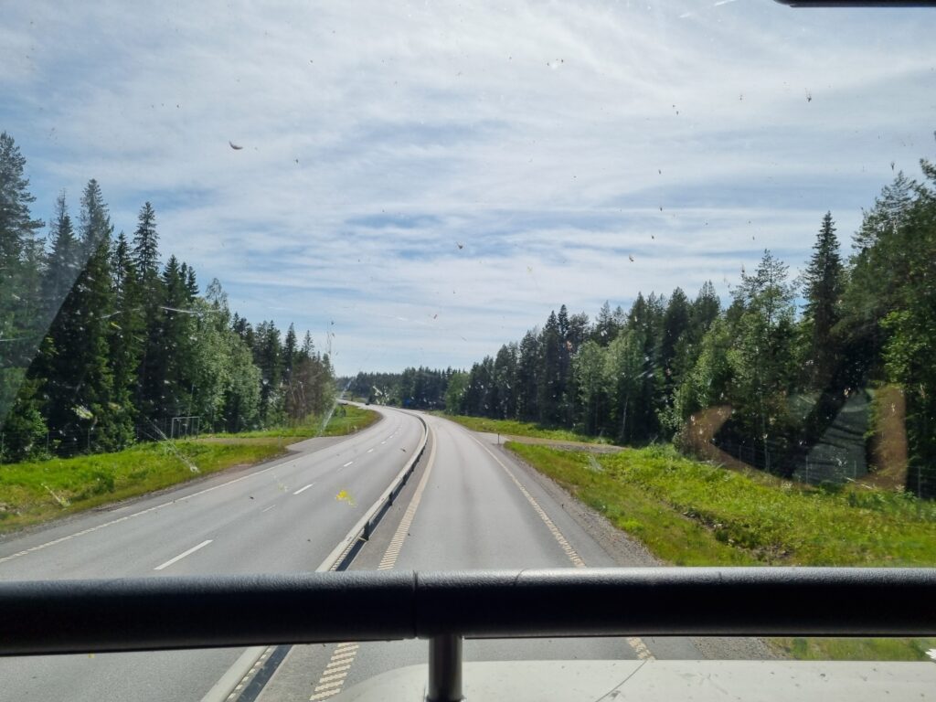 Bild på utsikten från regionalbussen till Umeå.